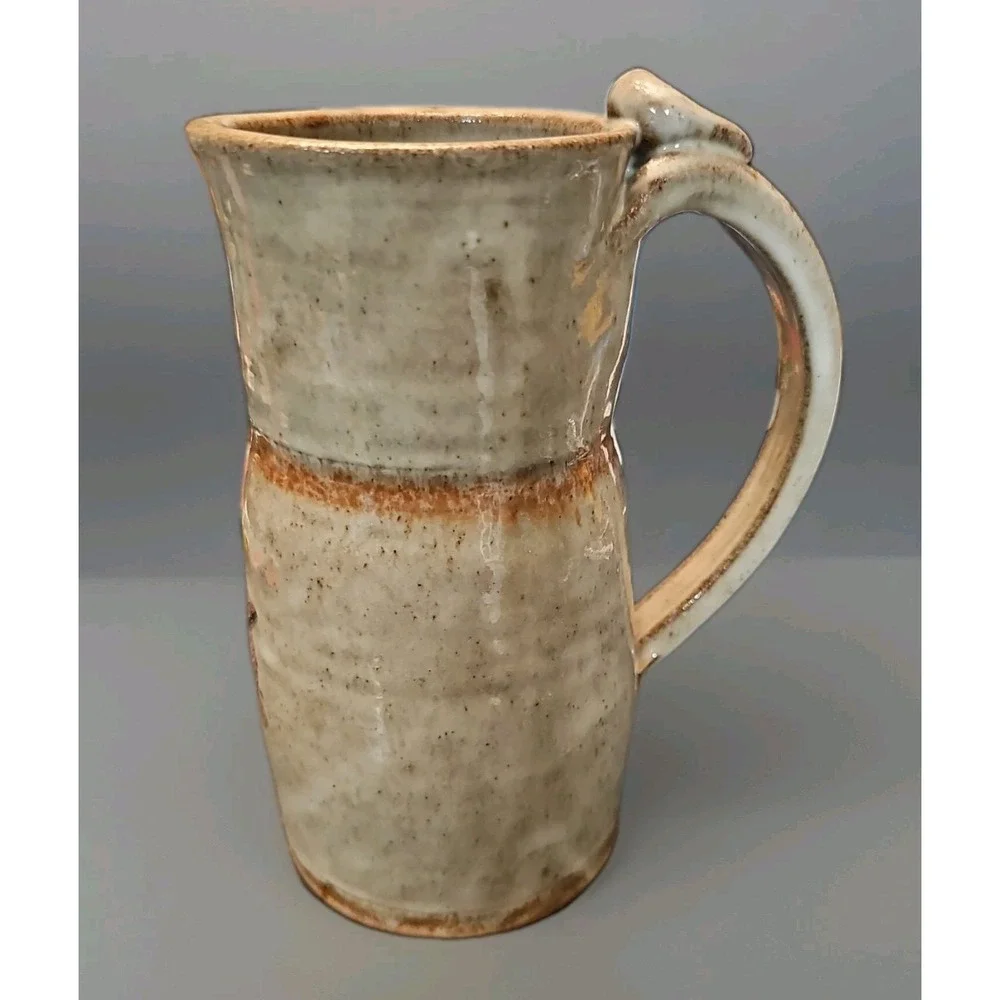 Handmade Studio Art Pottery Stoneware Vase Jug Signed P 7
